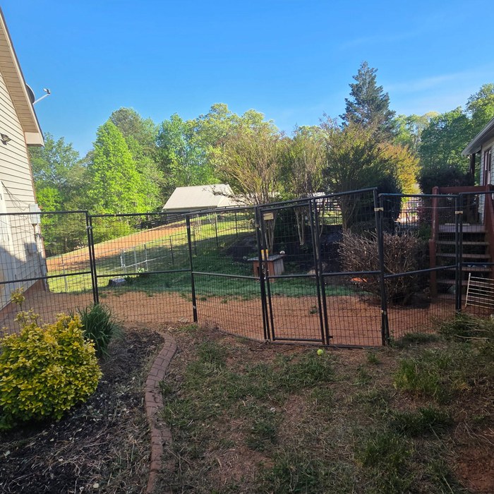 Secure fenced outdoor yard